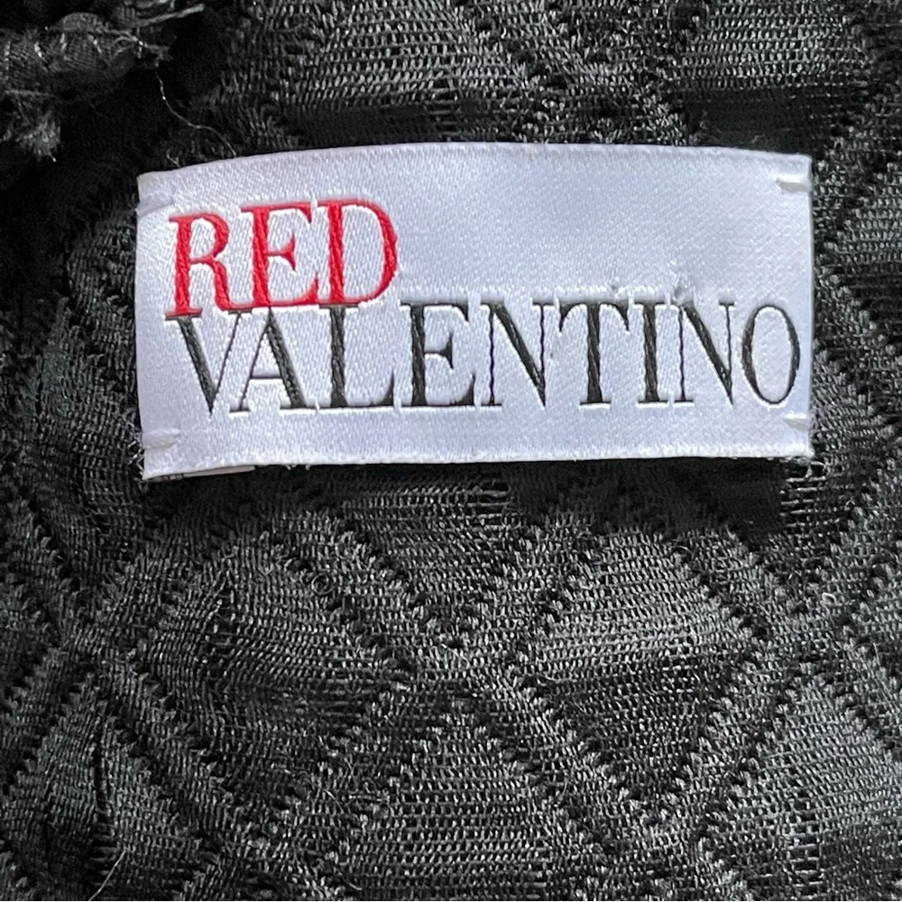 Red Valentino Quilted Short-Sleeve Sweetheart Dress, Black Size 46 - Picture 6 of 11